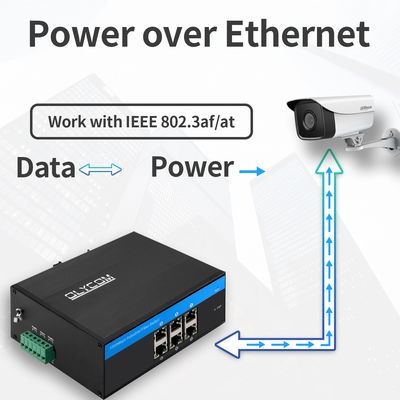 6 পোর্ট গিগাবিট PoE সুইচ Unmanaged DC48V ইনপুট Ouuput Unmanaged IP40 গ্রেড