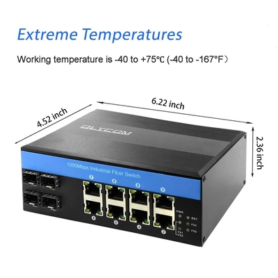 OLYCOM PoE নেটওয়ার্ক সুইচ 8 পোর্ট 240W বাজেট ইন্ডাস্ট্রিয়াল গিগাবিট ইথারনেট সিই এফসিসি