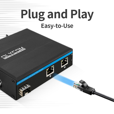 গিগাবিট 30W 60W PoE সুইচ এক্সটেন্ডার ইন্ডাস্ট্রিয়াল গ্রেড SFP ফাইবার Unmanaged DC48V
