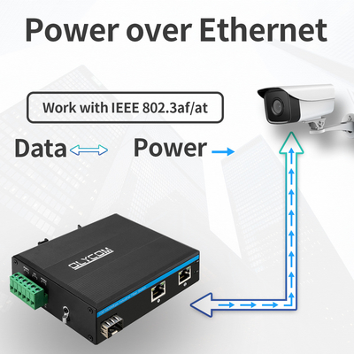 গিগাবিট 30W 60W PoE সুইচ এক্সটেন্ডার ইন্ডাস্ট্রিয়াল গ্রেড SFP ফাইবার Unmanaged DC48V