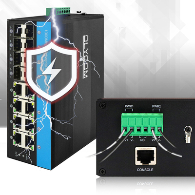 16-পোর্ট গিগাবিট ম্যানেজড PoE সুইচ IEEE 802.3at স্ট্যান্ডার্ড 8 SFP অপটিক্যাল স্লট 240W পাওয়ার