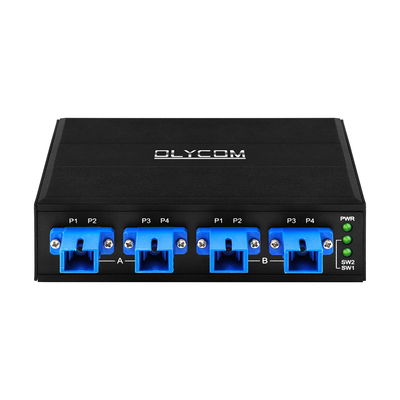 4 পোর্ট অপটিক্যাল বাইপাস সুইচ SC/UPC CONNECTOR SIMPLEX 1310/1550NM DC24V DIN MOUNTED