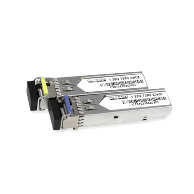 একক ফাইবার ট্রান্সিভার 20KM 1.25G এলসি পোর্ট 1310nm/1550nm DDM বাণিজ্যিক গ্রেড
