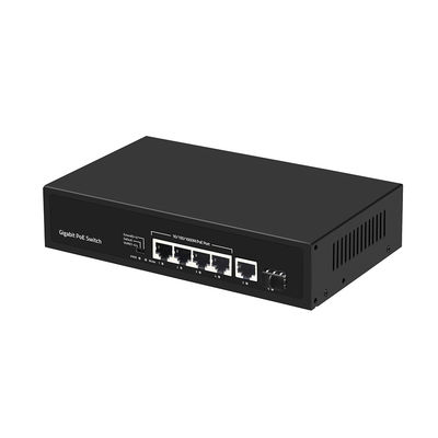 4 পোর্ট গিগাবিট ফাইবার সুইচ PoE Af/At 60W With 1 SFP/Copper Uplink Commercial Grade CE