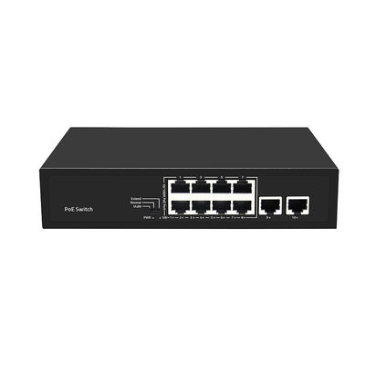8 পোর্ট PoE সুইচ 10/100M ফাস্ট ইথারনেট VLAN 250-মিটার PoE দূরত্ব এসি ইনপুট আনম্যানেজড