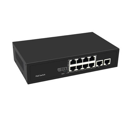 8 পোর্ট PoE সুইচ 10/100M ফাস্ট ইথারনেট VLAN 250-মিটার PoE দূরত্ব এসি ইনপুট আনম্যানেজড