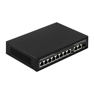 অপরিচালিত POE সুইচ 8 PoE 10/100Mbps + 2 LAN 100/1000Mbps + 1SFP 100/1000M সিসিটিভি জন্য