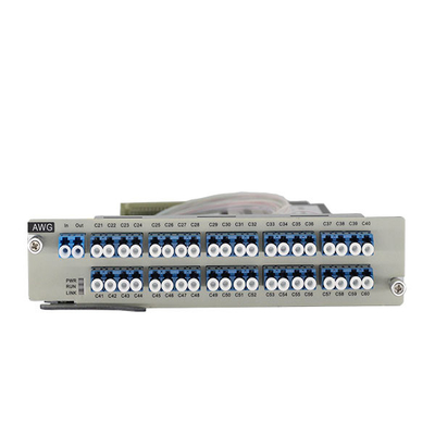 উচ্চ ক্ষমতা DWDM সিস্টেমের জন্য 1U র্যাক 100GHZ AWG 40 Wavelengths Multiplexing/Demultiplexing কার্ড