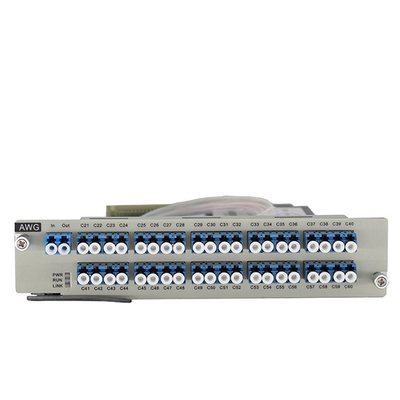 উচ্চ ক্ষমতা DWDM সিস্টেমের জন্য 1U র্যাক 100GHZ AWG 40 Wavelengths Multiplexing/Demultiplexing কার্ড