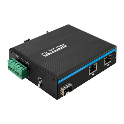 মিনি গিগাবিট 2RJ45+SFP পো সুইচ অপটিক্যাল আউটডোর ফাইবার মিডিয়া কনভার্টার