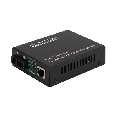 10/100mbps অপটিক্যাল ফাইবার মিডিয়া ট্রান্সিভার 1310nm মিডিয়া কনভার্টার এমএম 2km
