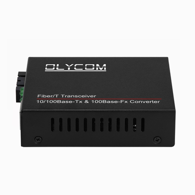10/100mbps অপটিক্যাল ফাইবার মিডিয়া ট্রান্সিভার 1310nm মিডিয়া কনভার্টার এমএম 2km
