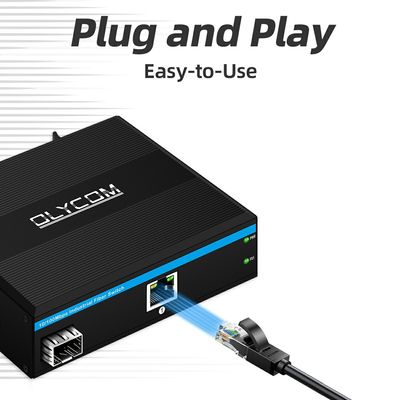 SFP ফাইবার মিডিয়া কনভার্টার ১০/১০০এমবিপিএস আনম্যানেজড ডিআইএন রেল ওয়াল মাউন্টেড ছোট কেস