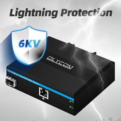 SFP ফাইবার মিডিয়া কনভার্টার ১০/১০০এমবিপিএস আনম্যানেজড ডিআইএন রেল ওয়াল মাউন্টেড ছোট কেস