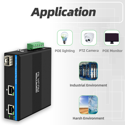 মিনি ডিন রেল ইথারনেট ফাইবার সুইচ 100/1000M 60W POE বাজেট DC48V অপরিচালিত