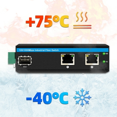 মিনি ডিন রেল ইথারনেট ফাইবার সুইচ 100/1000M 60W POE বাজেট DC48V অপরিচালিত