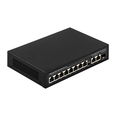 120W অপরিচালিত POE সুইচ 8 PoE 10/100/1000Mbps + 2 LAN 10/100/1000Mbps + 1SFP 100/1000M