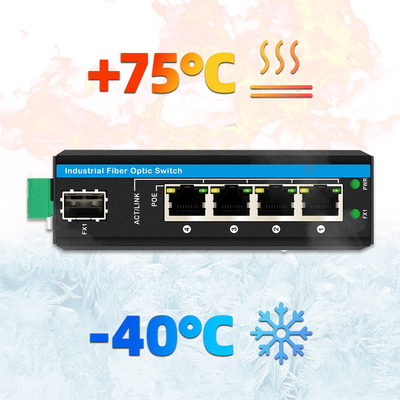 5 পোর্ট গিগাবিট অপরিচালিত POE সুইচ DC48-52V বহিরঙ্গন ব্যবহারের জন্য পাওয়ার সাপ্লাই ইথারনেট সুইচ