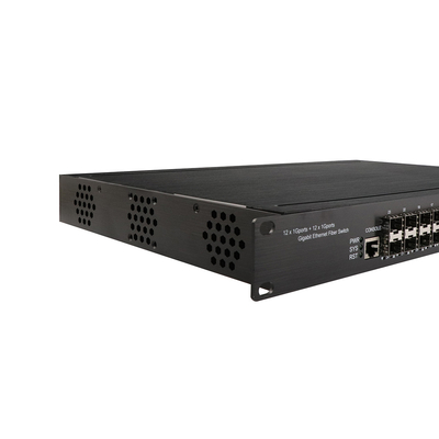 আউটডোর 24 পোর্ট L2 ম্যানেজড POE সুইচ 12RJ45 12SFP 15.4W/30W PoE আউটপুট পাওয়ার সহ
