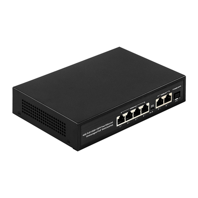 6 পোর্ট প্লাগ অ্যান্ড প্লে POE সুইচ 48V 1000Mbps পোর্ট IEEE 802.3 এফ / এথারনেট সুইচ POE আইপি ক্যামেরার জন্য উপযুক্ত