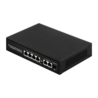 6 পোর্ট প্লাগ অ্যান্ড প্লে POE সুইচ 48V 1000Mbps পোর্ট IEEE 802.3 এফ / এথারনেট সুইচ POE আইপি ক্যামেরার জন্য উপযুক্ত