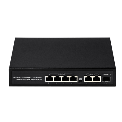 6 পোর্ট প্লাগ অ্যান্ড প্লে POE সুইচ 48V 1000Mbps পোর্ট IEEE 802.3 এফ / এথারনেট সুইচ POE আইপি ক্যামেরার জন্য উপযুক্ত