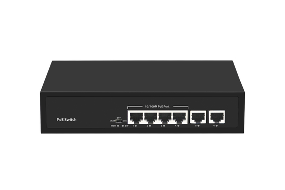 6 পোর্ট POE নেটওয়ার্ক সুইচ 48V 100Mbps সঙ্গে পোর্ট IEEE 802.3 এফ / এট নেটওয়ার্ক সুইচ