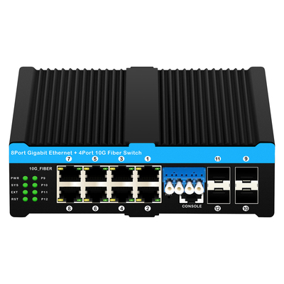 4*10G Sfp পোর্ট+8*10/100/1000mbps 12 পোর্ট ম্যানেজড 10G অপটিক্যাল বাইপাস পো সুইচ