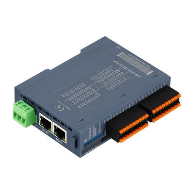 Modbus TCP/IP Slave I/O মডিউল 24VDC 2 RJ45 16 পোর্ট DI DO Din Rail NPN PNP সংযোগ