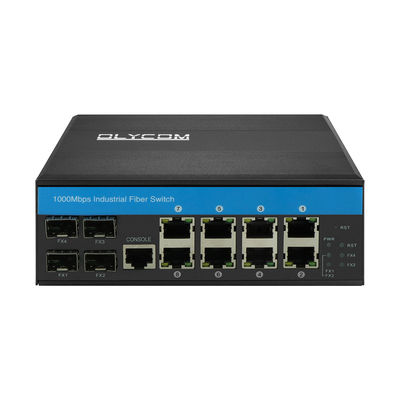গিগাবিট ম্যানেজড সুইচ 12 পোর্ট ইথারনেট সুইচ 4SFP+8RJ45 DIN-Rail ডুয়াল পাওয়ার ইনপুট