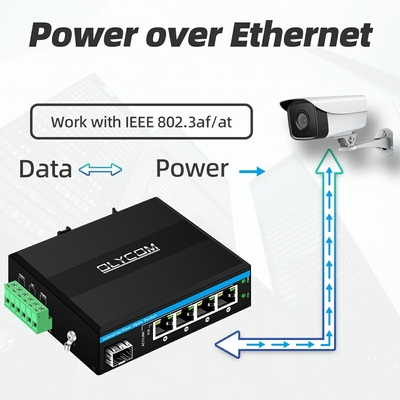 5 পোর্ট 10/100/1000mbps ইথারনেট সুইচ 4RJ45+1SFP আউটডোর পো সুইচ প্রস্তুতকারক