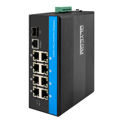 8 পোর্ট RJ45+1*SFP L2 ম্যানেজড গিগাবিট ইথারনেট সুইচ আইপি 40 ডুয়াল পাওয়ার ইনপুট পো সুইচ