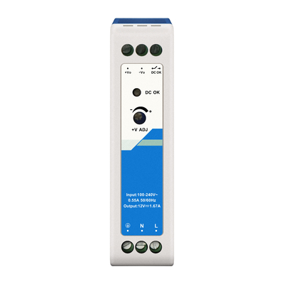12 ভোল্ট ডিন পাওয়ার সাপ্লাই প্লাস্টিক 1.67A 20W এসি/ডিসি ইনপুট সিই ইউএল তালিকাভুক্ত শিল্প গ্রেড