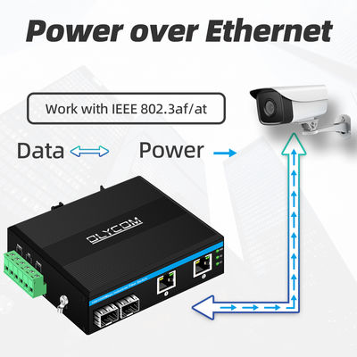 শিল্প POE সুইচ, 2 SFP + 2 RJ45 পোর্ট, 6KV সার্জ সুরক্ষা এবং আউটডোর ব্যবহারের জন্য DC48V পাওয়ার ইনপুট