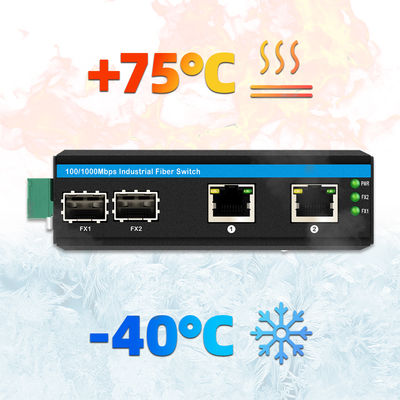 শিল্প POE সুইচ, 2 SFP + 2 RJ45 পোর্ট, 6KV সার্জ সুরক্ষা এবং আউটডোর ব্যবহারের জন্য DC48V পাওয়ার ইনপুট