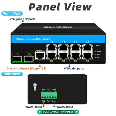 L2 managed network switch Vitesse chipset industrial ethernet switch with 2SFP+8RJ45