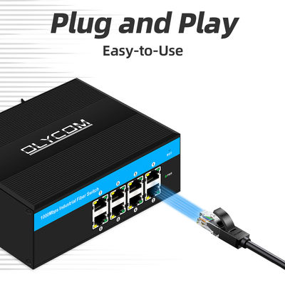 আউটডোর ব্যবহারের জন্য গিগাবিট ৮ পোর্ট ইথারনেট সুইচ ই-মার্ক ইন্ডাস্ট্রিয়াল নেটওয়ার্ক সুইচ