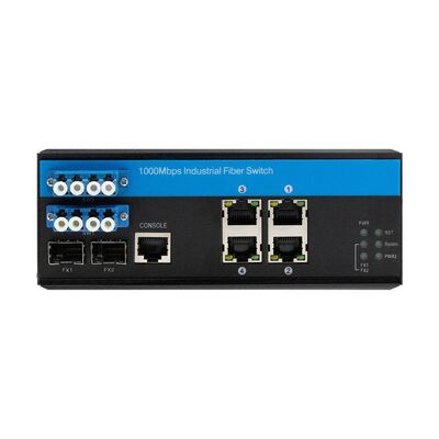 Industrial PoE Fiber Bypass Switch 4 Port L2 Managed Vitesse Based DIN Rugged Case