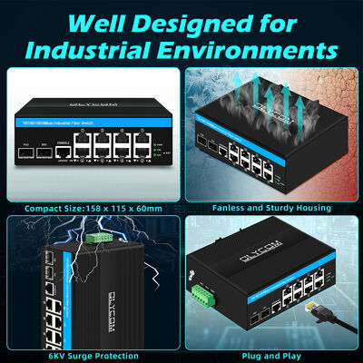 OEM factory Gigabit 8 port network switch managed ethernet switch 2SFP+8RJ45 ports