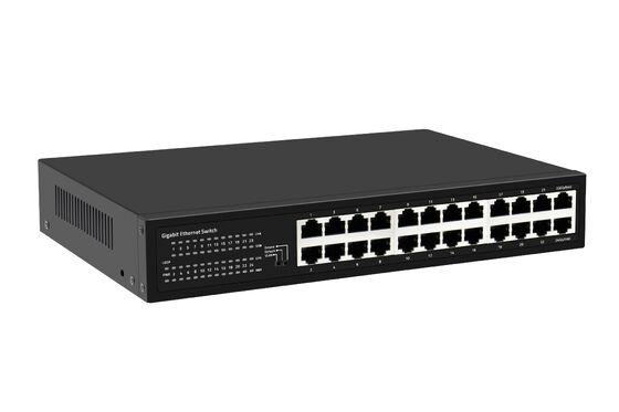 24-Port Gigabit Ethernet Switch with Smart Modes  Fanless Desktop type AC Input