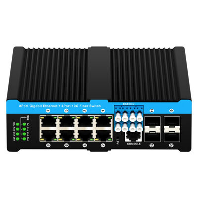 কঠিন পরিবেশের জন্য 4x10G SFP+ পোর্ট এবং 8x10/100/1000Mbps PoE পোর্ট সহ ইন্ডাস্ট্রিয়াল ফাইবার বাইপাস সুইচ