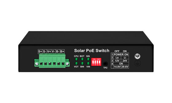 Gigabit PoE স্যুইচ MPPT সোলার চার্জ কন্ট্রোলার SFP ফাইবার অপটিক DC12V/DC24V/DC48V ইনপুট