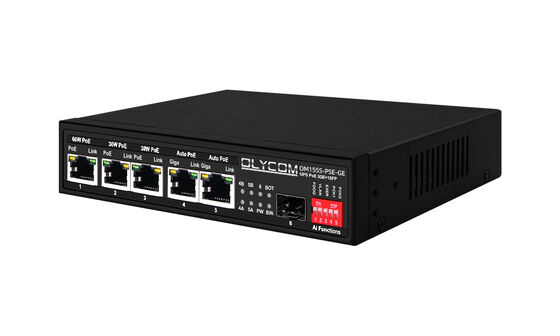 Gigabit PoE স্যুইচ MPPT সোলার চার্জ কন্ট্রোলার SFP ফাইবার অপটিক DC12V/DC24V/DC48V ইনপুট