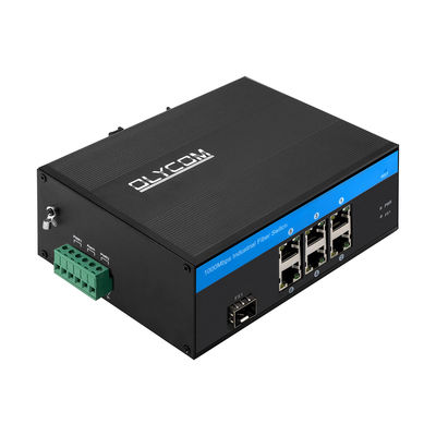 DC24V ইন্ডাস্ট্রিয়াল নেটওয়ার্ক সুইচ গিগাবিট 6 পোর্ট ইথারনেট এসএফপি ফাইবার অপরিচালিত ডিআইএন মাউন্ট করা