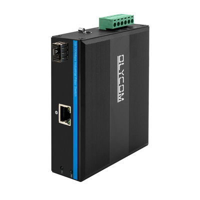 DC48V DIN PoE মিডিয়া কনভার্টার 100M SFP ফাইবার ফাস্ট ইথারনেট Unmanaged IEEE802.3Af/At