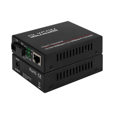 গিগাবিট সিঙ্গল মোড মিডিয়া কনভার্টার PoE Unmanaged DC48V 1310/1550nm 20KM SC ফাইবার
