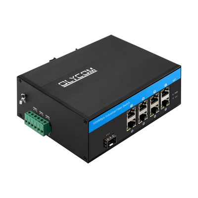 8 পোর্ট জিগাবিট ফাইবার সুইচ POE 30W এবং 1 Uplink SFP পোর্ট ডিন রেল সহ