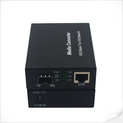 1000M 2.5G 5G 10G RJ45 SFP+ মিডিয়া কনভার্টার 12VDC অটো সেন্সিং গতি অনিয়ন্ত্রিত